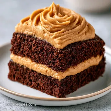Chocolate Peanut Butter Cake for 12 Recipe Card