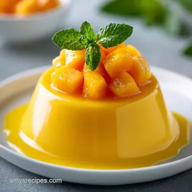 Mango Pudding with Condensed Milk Recipe Card
