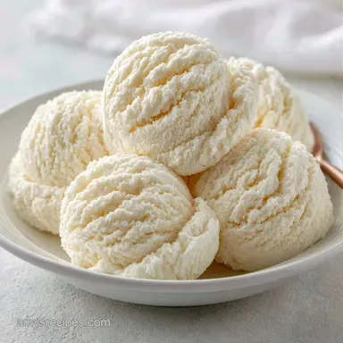 Easy Heavy Cream Ice Cream: 4 Servings Recipe Card