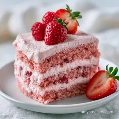 Homemade Strawberry Birthday Cake for 12