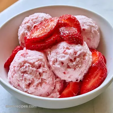 3-Ingredient Strawberry Ice Cream Recipe Card