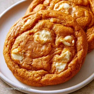 Pumpkin White Chocolate Cookies: Chewy