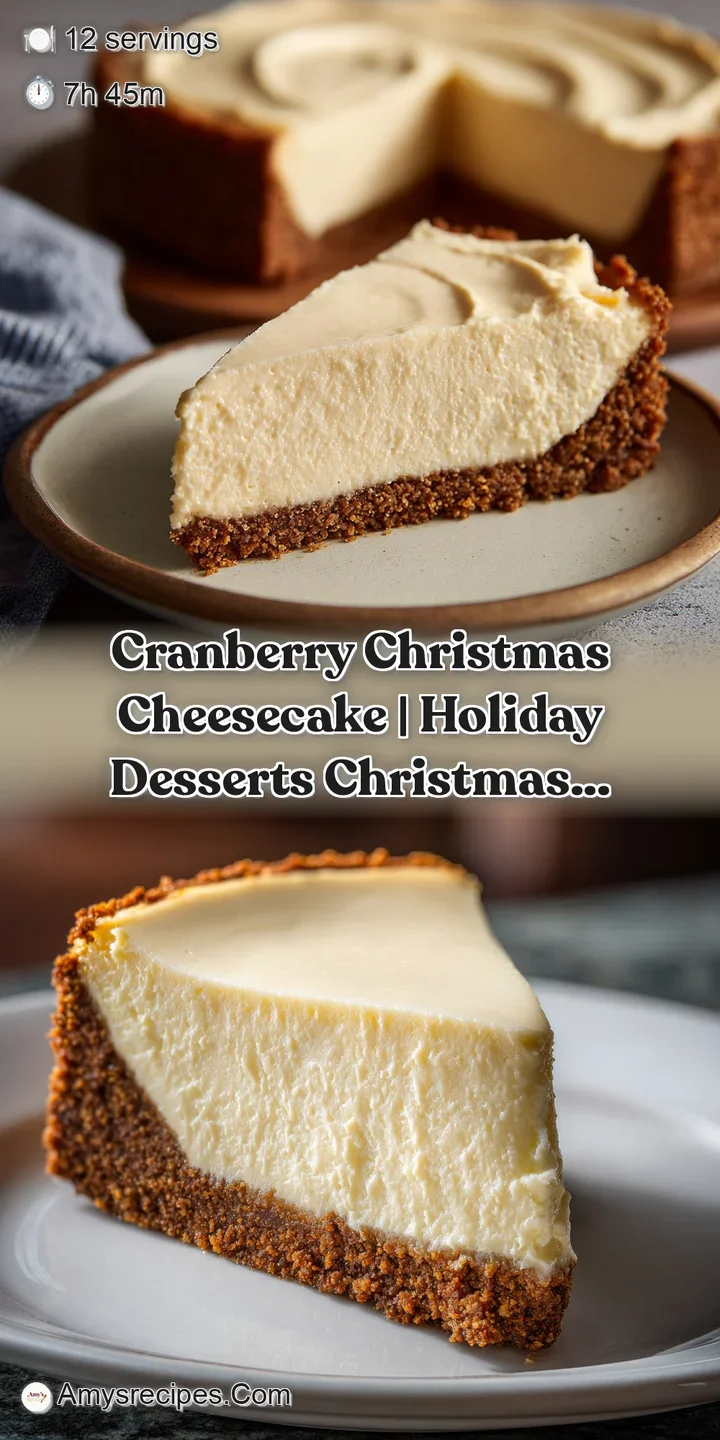 Close-up of smooth, creamy cheesecake meeting a crunchy gingerbread crust, dusted with fine white powdered sugar.