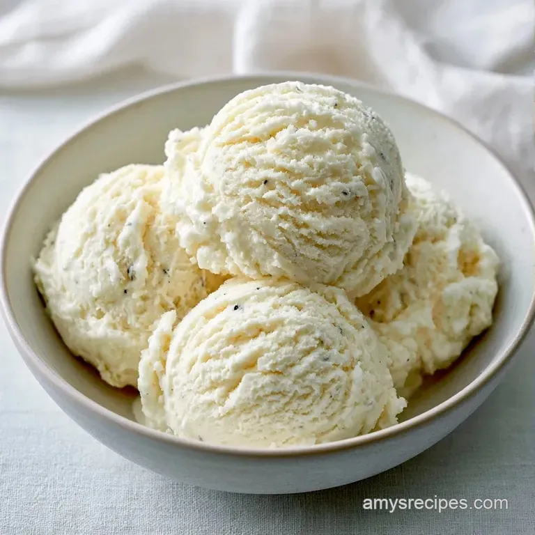 Elegant scoops of smooth pale cream dessert on a dark plate, garnished with a bright mint leaf and raspberries.
