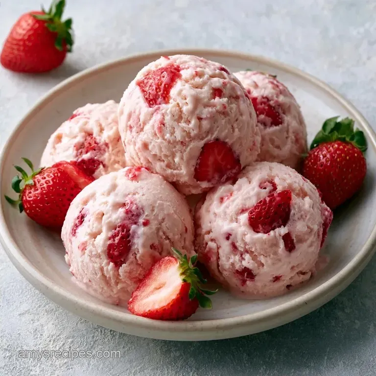 Homemade Strawberry Ice Cream with Real Strawberries